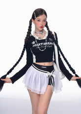 발레코어 시스루 튤 미디 스커트